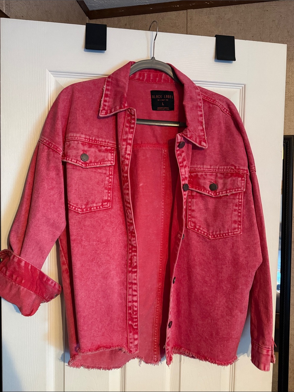 Black Label Washed Pink Shirt Jacket